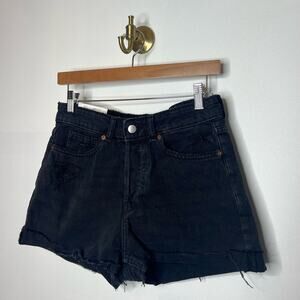 H&M Black Denim High Waist Shorts